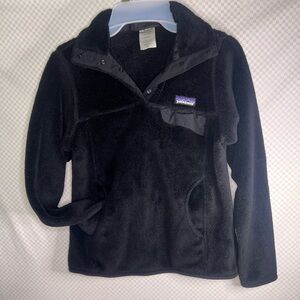 Patagonia ‎ Polar-Tec Fleece Pullover Jacket Black Women's Snap X-Small